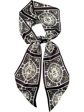 Women's Black Campuss Stylish Satin Headscarf Wrap Lightweight Scarves Scarf